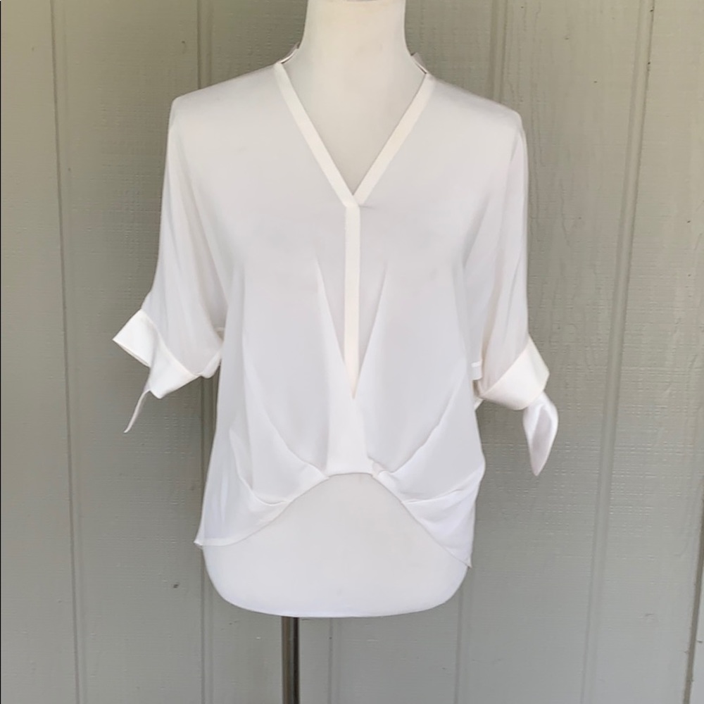 Alice and Olivia silk white blouse